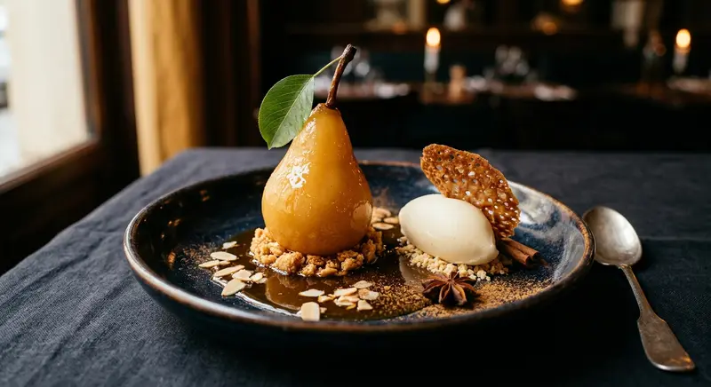 Poire Confite au Vin de Sauternes & Épices Douces