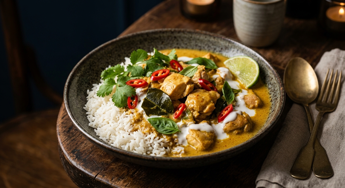 Double-cliquez pour agrandir Sauté de Poulet, Curry & Lait de Coco